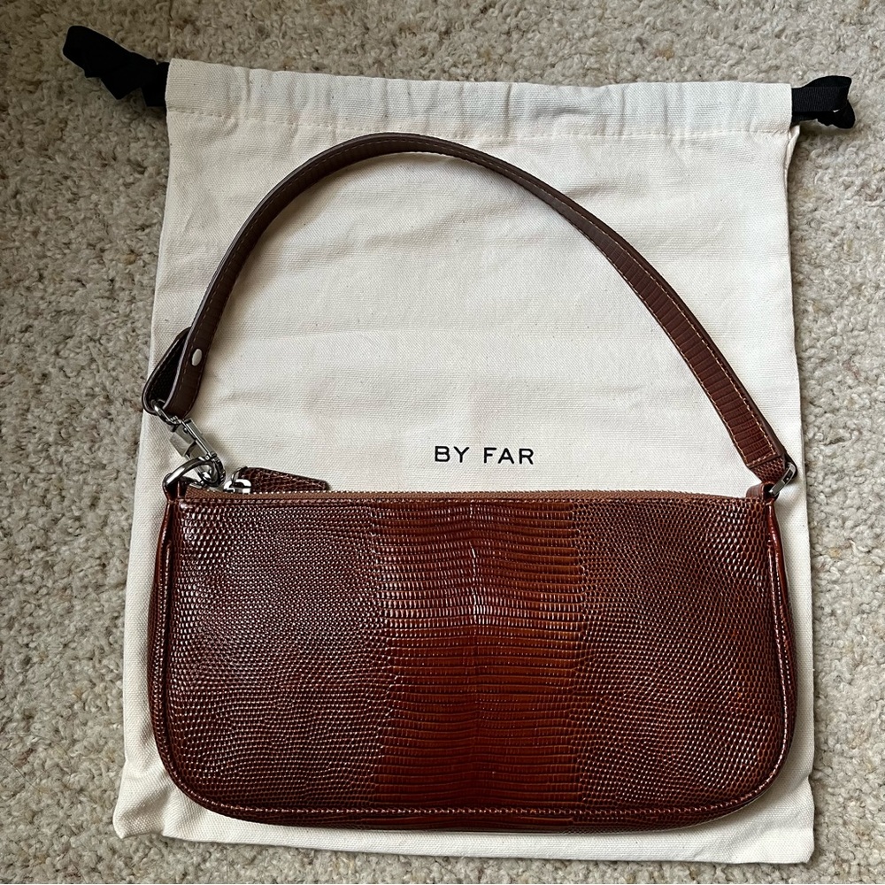 BY FAR Brown Textured Leather Bag
